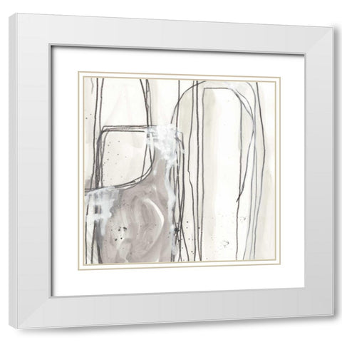 Abstract Logic I White Modern Wood Framed Art Print with Double Matting by Vess, June Erica