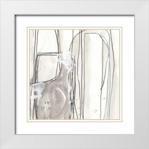 Abstract Logic I White Modern Wood Framed Art Print with Double Matting by Vess, June Erica