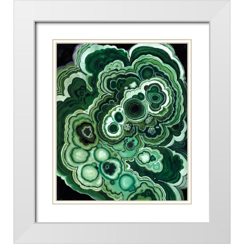 Malachite I White Modern Wood Framed Art Print with Double Matting by McCavitt, Naomi