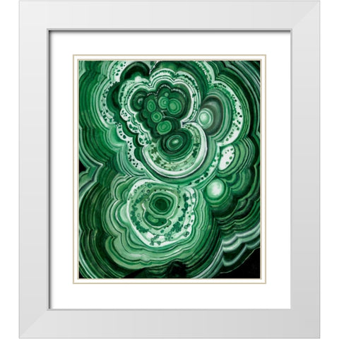 Malachite II White Modern Wood Framed Art Print with Double Matting by McCavitt, Naomi