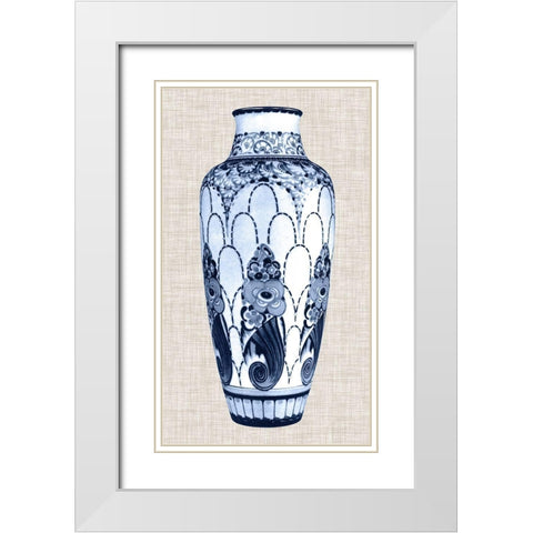Blue And White Vase I White Modern Wood Framed Art Print with Double Matting by Unknown