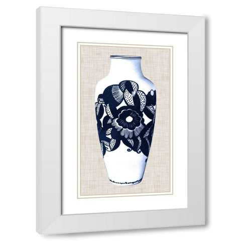 Blue And White Vase III White Modern Wood Framed Art Print with Double Matting by Unknown