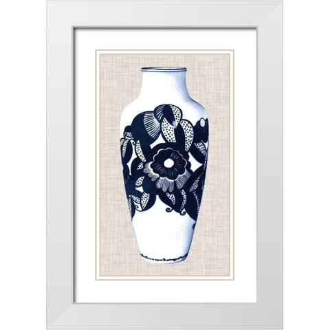 Blue And White Vase III White Modern Wood Framed Art Print with Double Matting by Unknown