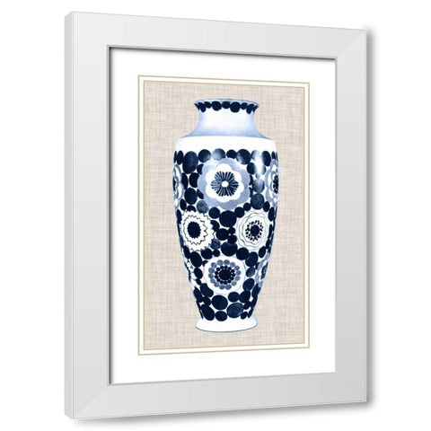 Blue and White Vase V White Modern Wood Framed Art Print with Double Matting by Unknown