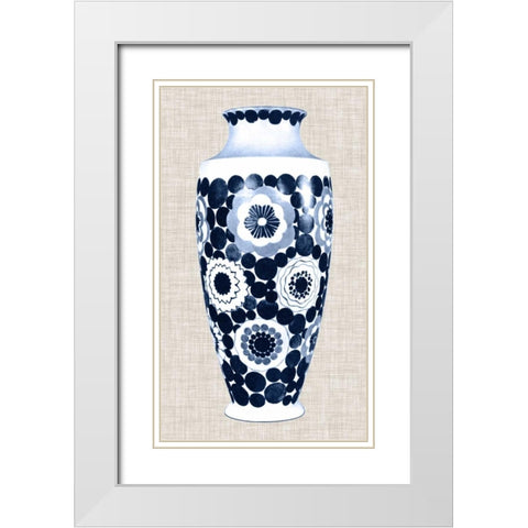 Blue and White Vase V White Modern Wood Framed Art Print with Double Matting by Unknown