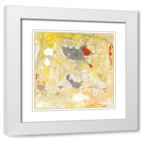 Lemon Jostle I White Modern Wood Framed Art Print with Double Matting by OToole, Tim