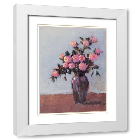 Soft Lit Roses I White Modern Wood Framed Art Print with Double Matting by OToole, Tim