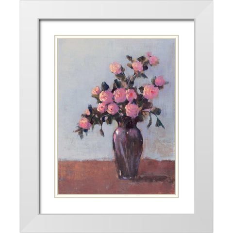 Soft Lit Roses I White Modern Wood Framed Art Print with Double Matting by OToole, Tim