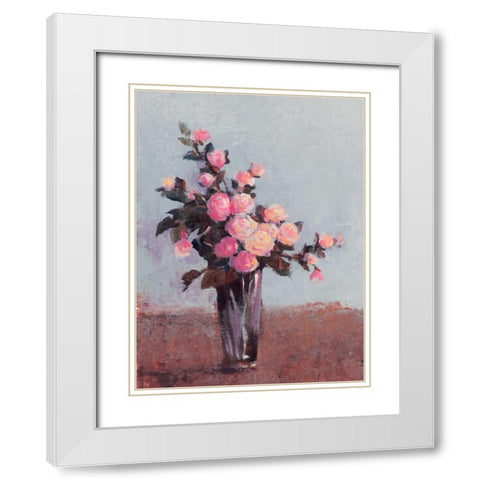Soft Lit Roses II White Modern Wood Framed Art Print with Double Matting by OToole, Tim