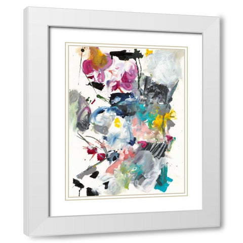 Symphony II White Modern Wood Framed Art Print with Double Matting by Fuchs, Jodi