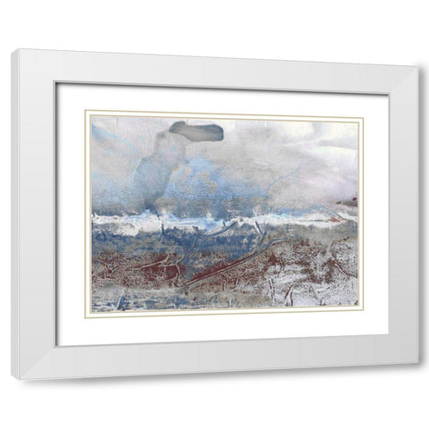 Horizon Spray III White Modern Wood Framed Art Print with Double Matting by Stramel, Renee W.