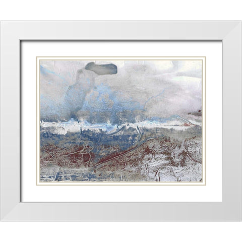 Horizon Spray III White Modern Wood Framed Art Print with Double Matting by Stramel, Renee W.