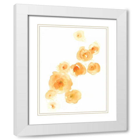 Falling Blossoms I White Modern Wood Framed Art Print with Double Matting by Vess, June Erica