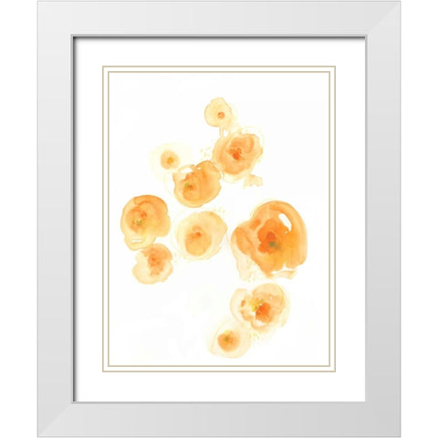 Falling Blossoms II White Modern Wood Framed Art Print with Double Matting by Vess, June Erica