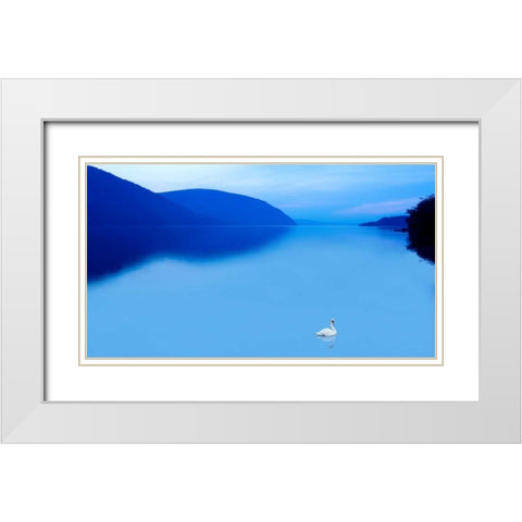Scene on the Water IV White Modern Wood Framed Art Print with Double Matting by McLoughlin, James