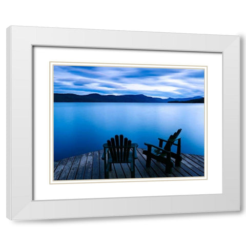 Scene on the Water V White Modern Wood Framed Art Print with Double Matting by McLoughlin, James