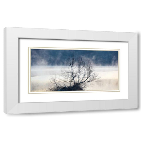 Scene on the Water VII White Modern Wood Framed Art Print with Double Matting by McLoughlin, James