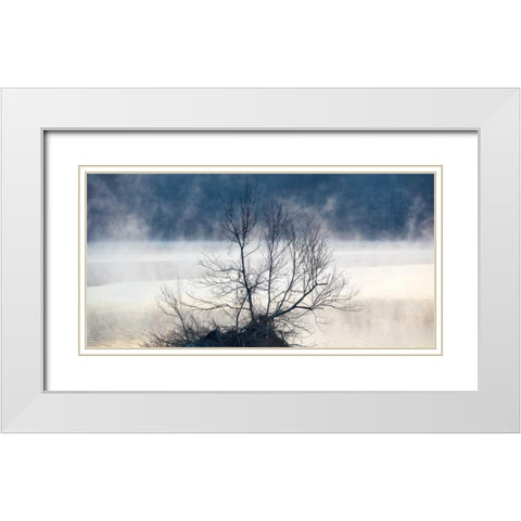 Scene on the Water VII White Modern Wood Framed Art Print with Double Matting by McLoughlin, James