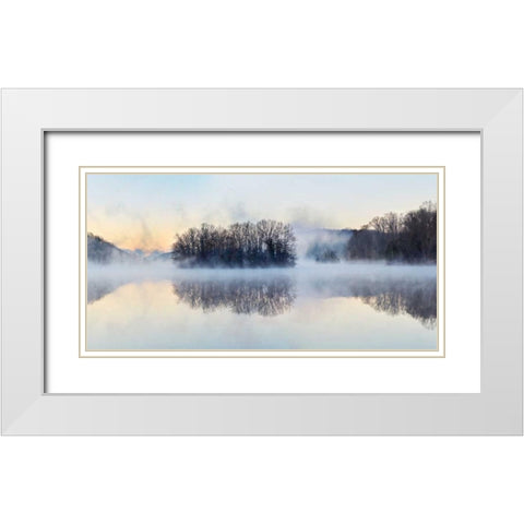 Scene on the Water VIII White Modern Wood Framed Art Print with Double Matting by McLoughlin, James