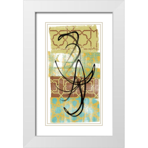 Rhythmic Motion I White Modern Wood Framed Art Print with Double Matting by Saunders, Alonzo