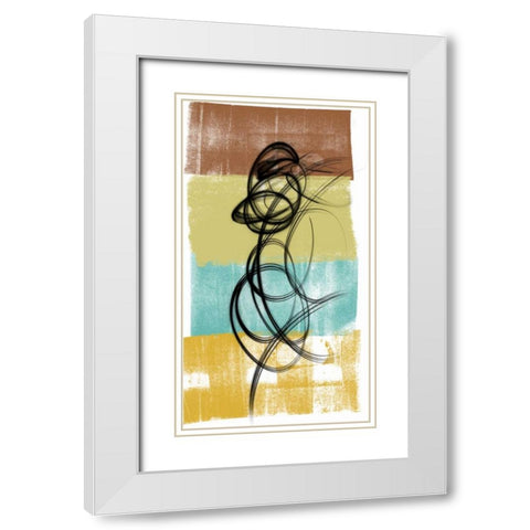 Dancing Swirl II White Modern Wood Framed Art Print with Double Matting by Saunders, Alonzo