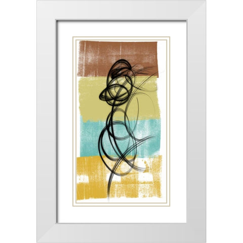 Dancing Swirl II White Modern Wood Framed Art Print with Double Matting by Saunders, Alonzo