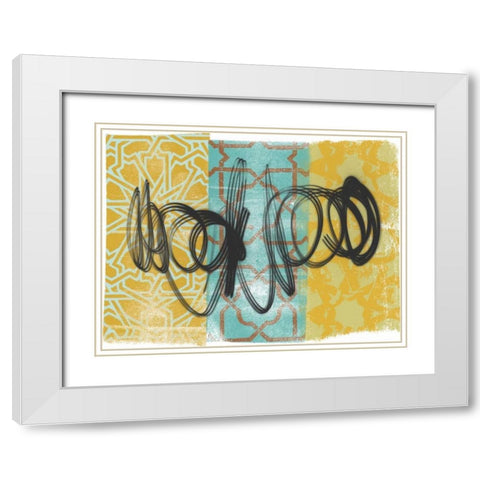 Swirling I White Modern Wood Framed Art Print with Double Matting by Saunders, Alonzo