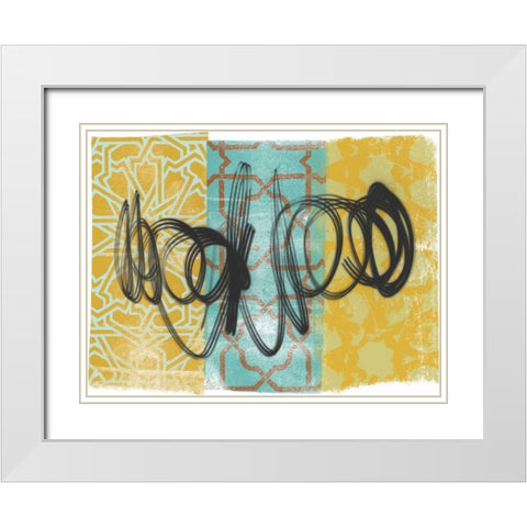 Swirling I White Modern Wood Framed Art Print with Double Matting by Saunders, Alonzo