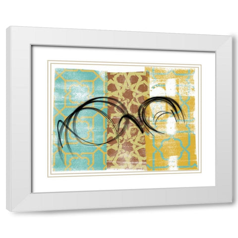 Swirling II White Modern Wood Framed Art Print with Double Matting by Saunders, Alonzo