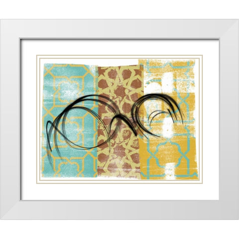 Swirling II White Modern Wood Framed Art Print with Double Matting by Saunders, Alonzo