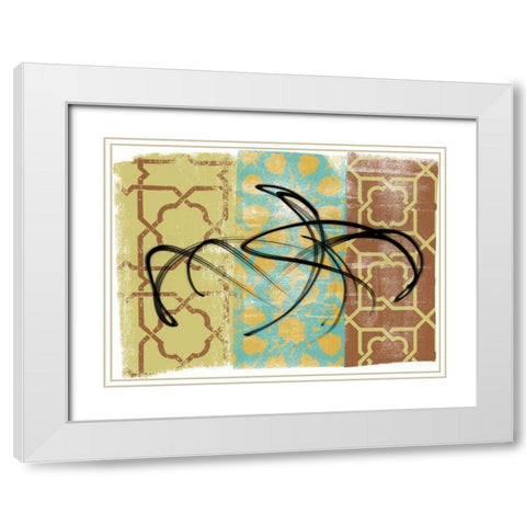 Swirling III White Modern Wood Framed Art Print with Double Matting by Saunders, Alonzo