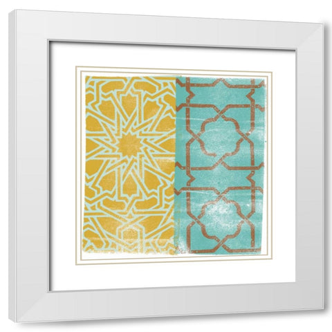 Moorish Study I White Modern Wood Framed Art Print with Double Matting by Saunders, Alonzo