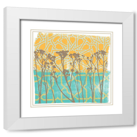 Along the Fence I White Modern Wood Framed Art Print with Double Matting by Saunders, Alonzo