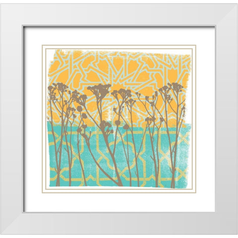 Along the Fence I White Modern Wood Framed Art Print with Double Matting by Saunders, Alonzo