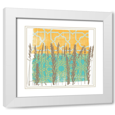 Along the Fence II White Modern Wood Framed Art Print with Double Matting by Saunders, Alonzo