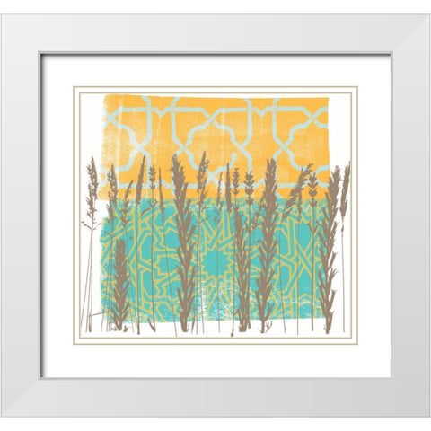 Along the Fence II White Modern Wood Framed Art Print with Double Matting by Saunders, Alonzo