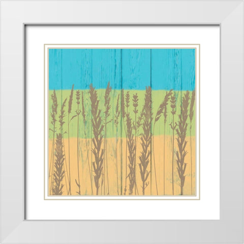 Backyard Friends II White Modern Wood Framed Art Print with Double Matting by Saunders, Alonzo