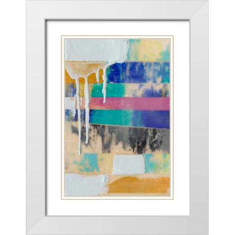 Vibrant Layers I White Modern Wood Framed Art Print with Double Matting by Goldberger, Jennifer