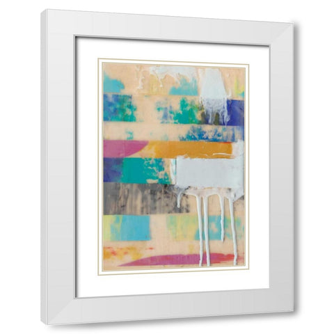 Vibrant Layers II White Modern Wood Framed Art Print with Double Matting by Goldberger, Jennifer