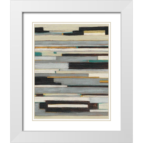 Textile Ratio I White Modern Wood Framed Art Print with Double Matting by Vess, June Erica