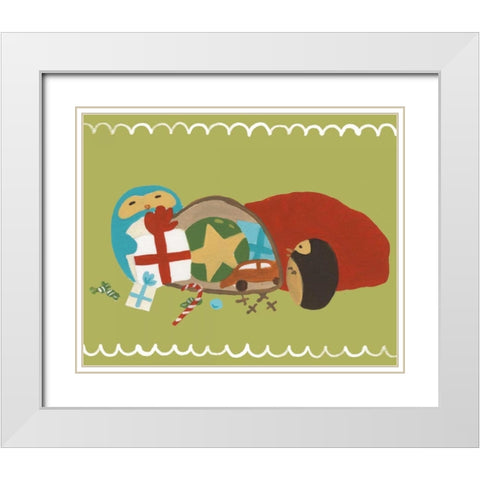 Happy Owlidays X White Modern Wood Framed Art Print with Double Matting by Vess, June Erica