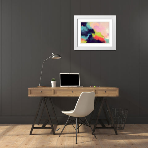 Spring Showers II White Modern Wood Framed Art Print with Double Matting by Jerry, Alison