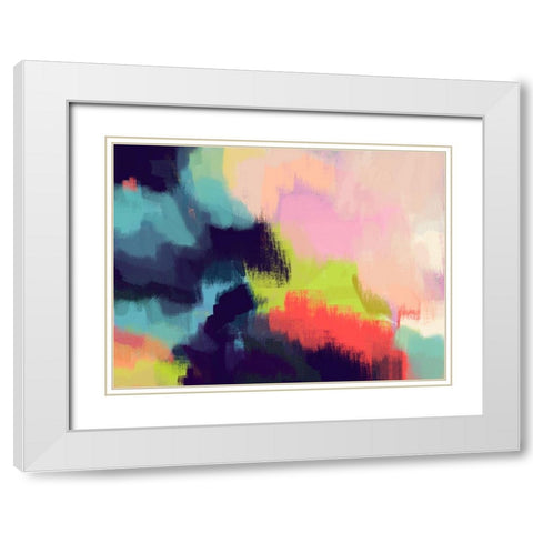 Spring Showers II White Modern Wood Framed Art Print with Double Matting by Jerry, Alison