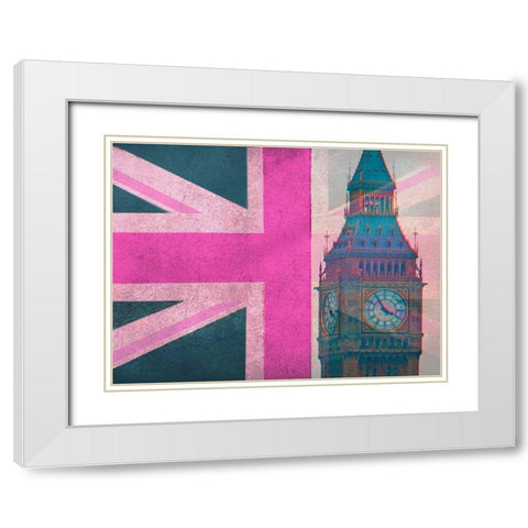 London Calling White Modern Wood Framed Art Print with Double Matting by Jerry, Alison