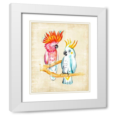 Fanciful Birds IV White Modern Wood Framed Art Print with Double Matting by Zarris, Chariklia