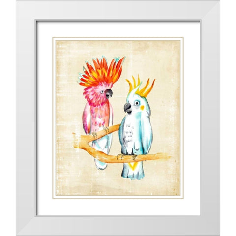 Fanciful Birds IV White Modern Wood Framed Art Print with Double Matting by Zarris, Chariklia