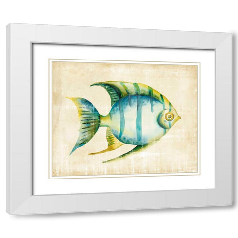Aquarium Fish I White Modern Wood Framed Art Print with Double Matting by Zarris, Chariklia