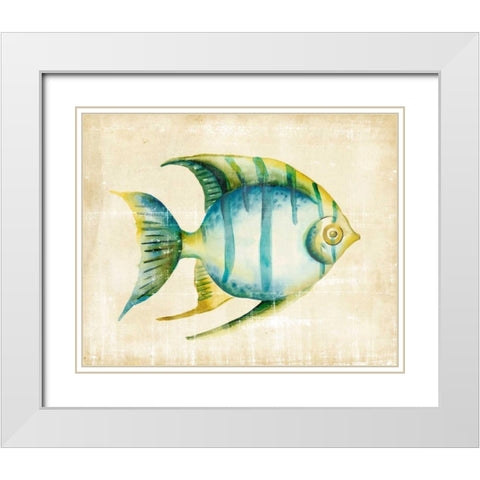 Aquarium Fish I White Modern Wood Framed Art Print with Double Matting by Zarris, Chariklia