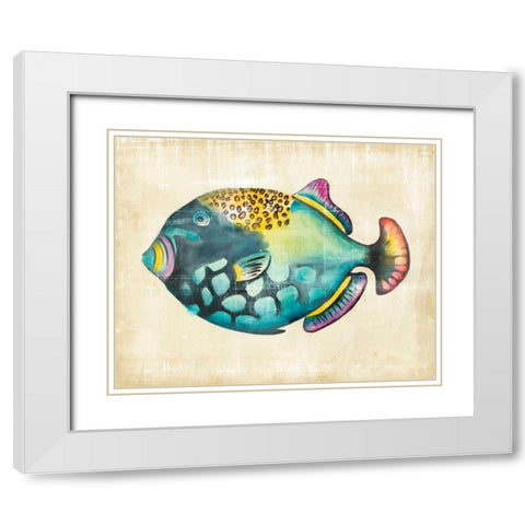 Aquarium Fish IV White Modern Wood Framed Art Print with Double Matting by Zarris, Chariklia