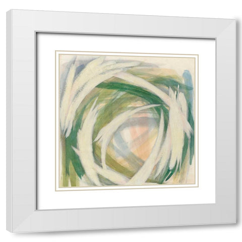 Brushstrokes I White Modern Wood Framed Art Print with Double Matting by Meagher, Megan